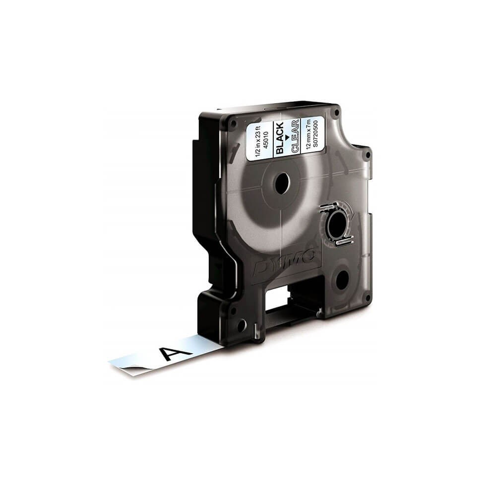Dymo Şerit D1 12 mm x 7 m Şeffaf Siyah 45010