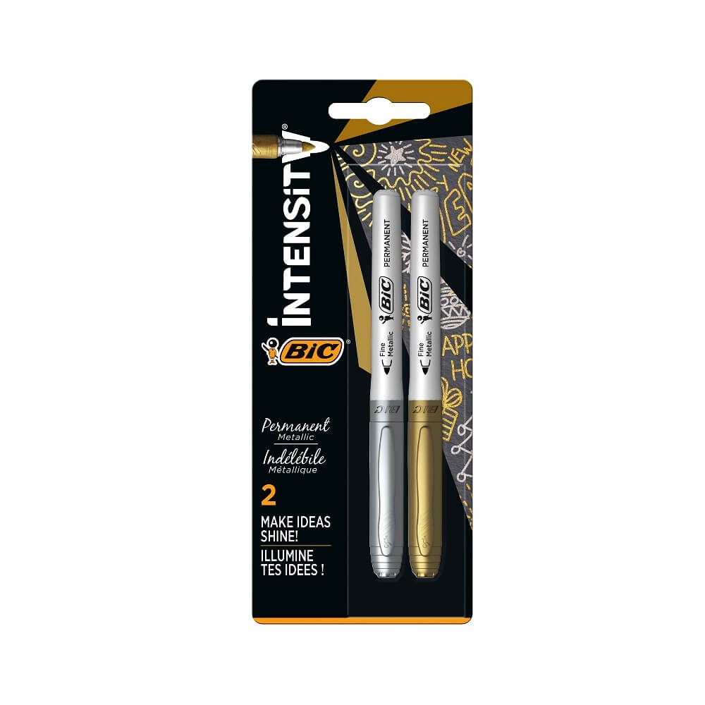 Bic Davetiye Kalemi Yaldızlı Marking Altın-Gümüş 2'li