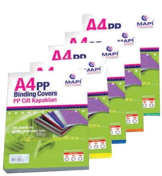 Mapi Cilt Kapağı pp a4 450 mic 50'li Siyah
