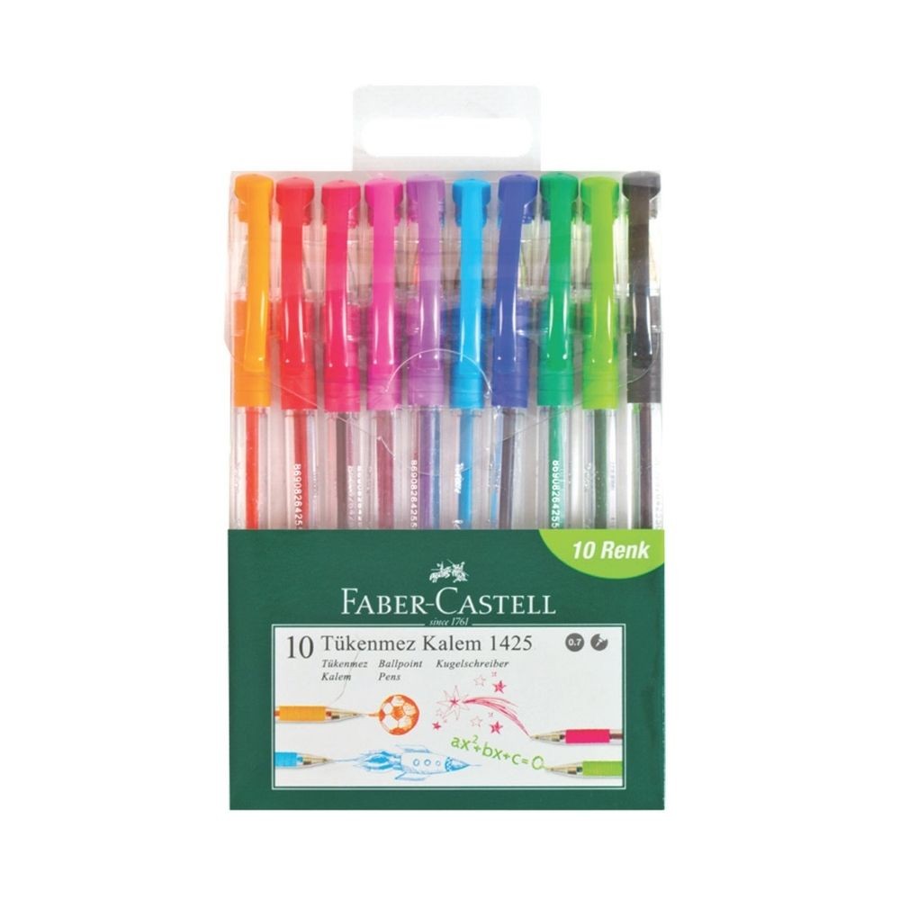 Faber-Castell Tükenmez Kalem 1425 0.7 mm 10 Renk