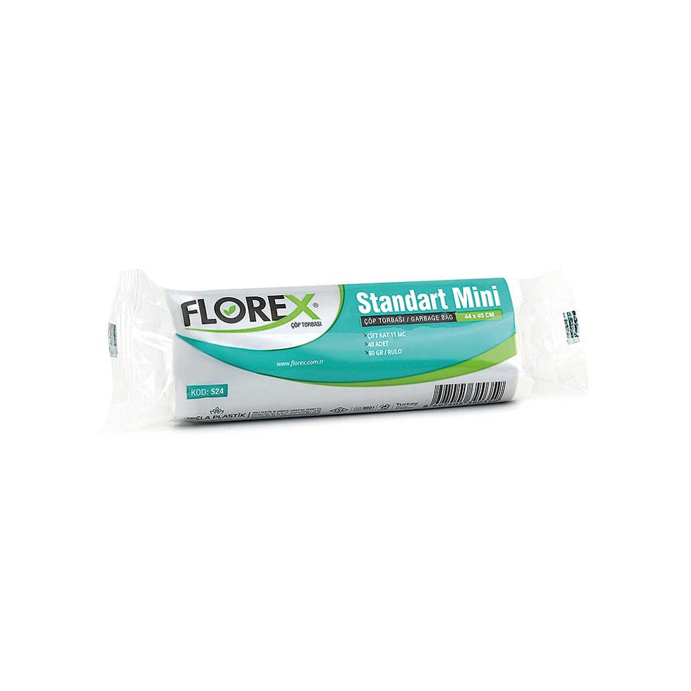 Florex Çöp Poşeti Standart Mini Boy 44x45 cm 40'lı Beyaz