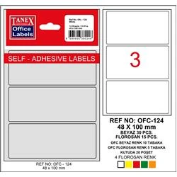 Tanex Ofis Etiketi 48x100 mm Kod OFC-124 Turuncu