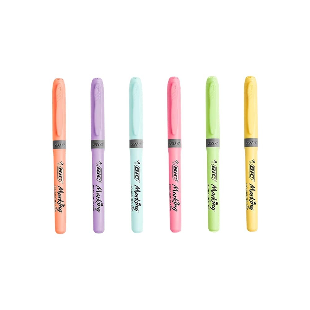 Bic Fosforlu Kalem Grip Pastel 6'lı Set