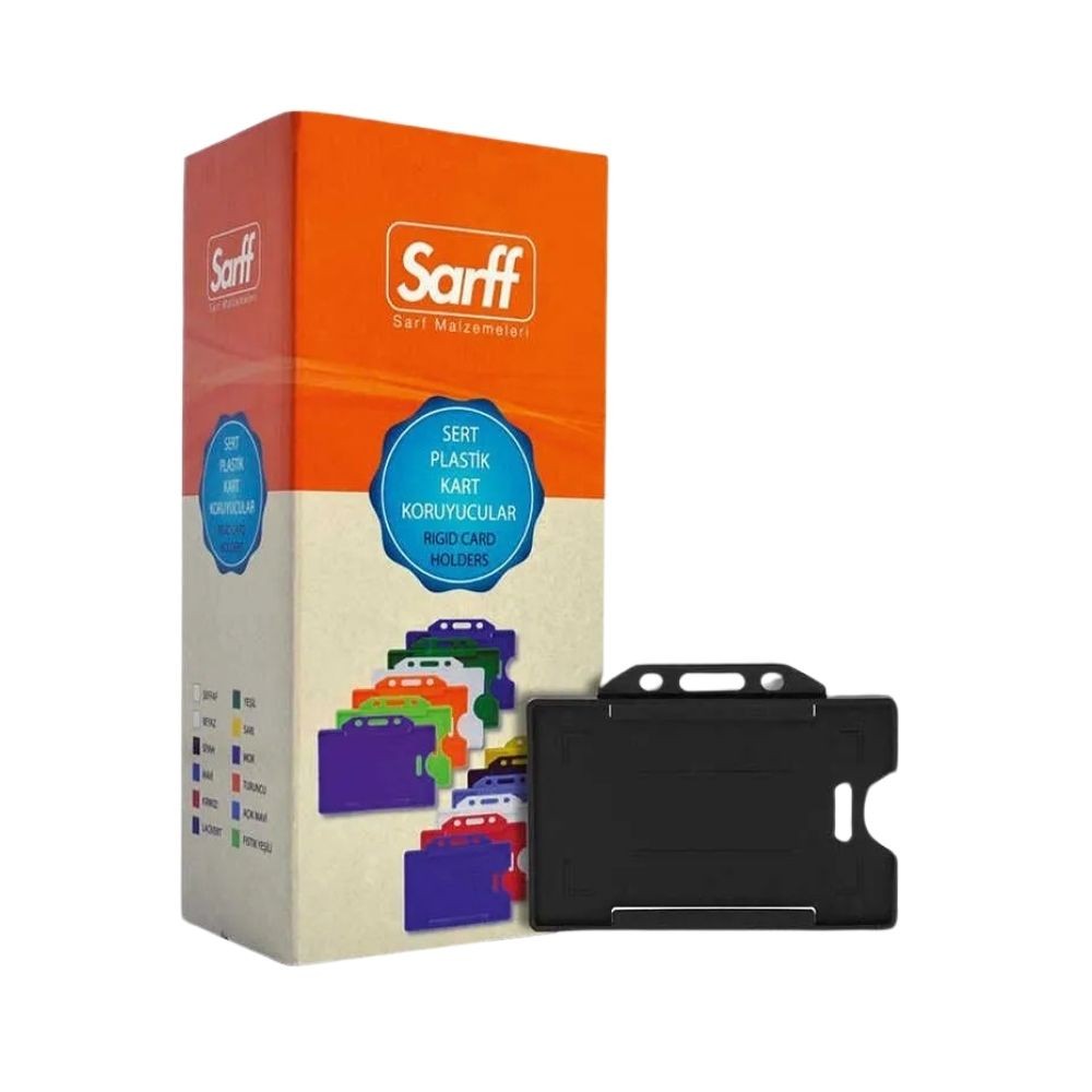 Sarff Kart Muhafaza Kabı Yatay 54x86 mm 50'li Siyah