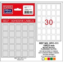 Tanex Ofis Etiketi 19x23 mm Kod OFC-111 Florasan Kırmızı