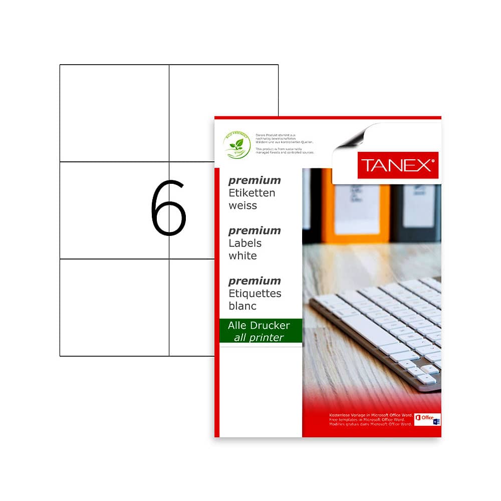 Tanex Laser Etiket 105x99 mm TW-2303