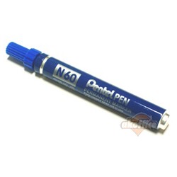 Pentel Permanent Markör Metal Gövde N 60 Kesik Uç Mavi