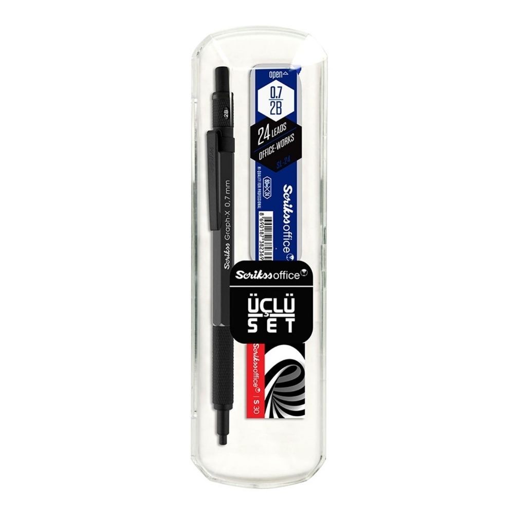Scrikss Versatil Graph-X Metal 0.7 mm Antrasit Silgi + Min