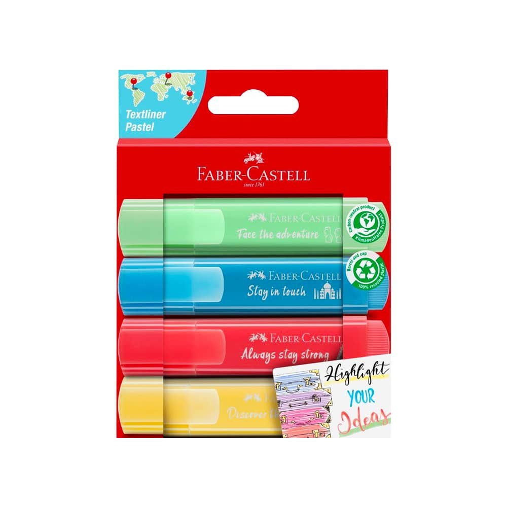 Faber-Castell Fosforlu Kalem 46 Pastel 4'lü  Kart 2021