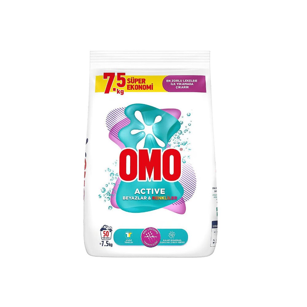 Omo OmoMatik Toz Deterjan Active Fresh Renkli İçin 7.5 kg