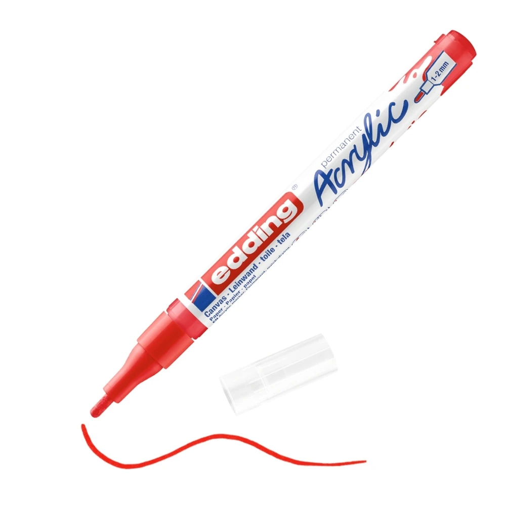 Edding 5300 Akrilik Markör İnce Uçlu Trafik Kırmızı