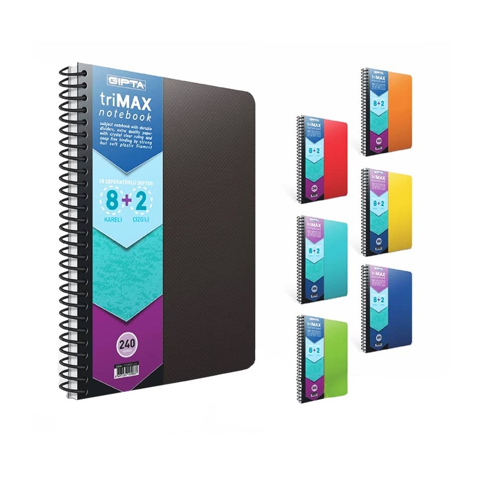 Gıpta Defter Trimax Spiralli Seperatörlü Pp Kapak A4 200 Yaprak 8+2
