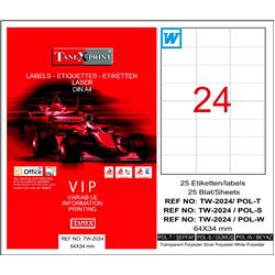 LASER ETİKET 64*34 ŞEFFAF TW-2024 25 Lİ