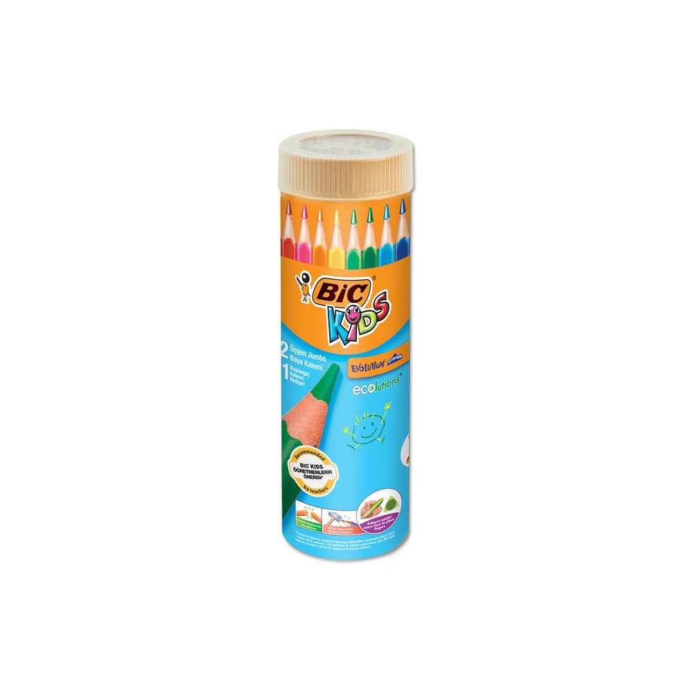 Bic Evolution Boya Kalemi Jumbo Üçgen 12+1 Metal Tüp