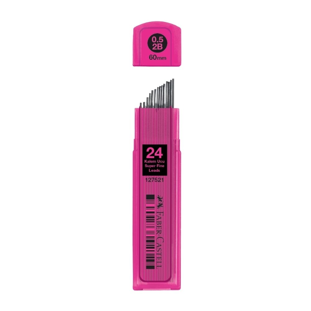 Faber-Castell Min Renkli Tüp 2B 0.5 60 mm Pembe