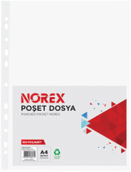 Norex Delikli Poşet Dosya Süper Eco A4 100'lü Paket