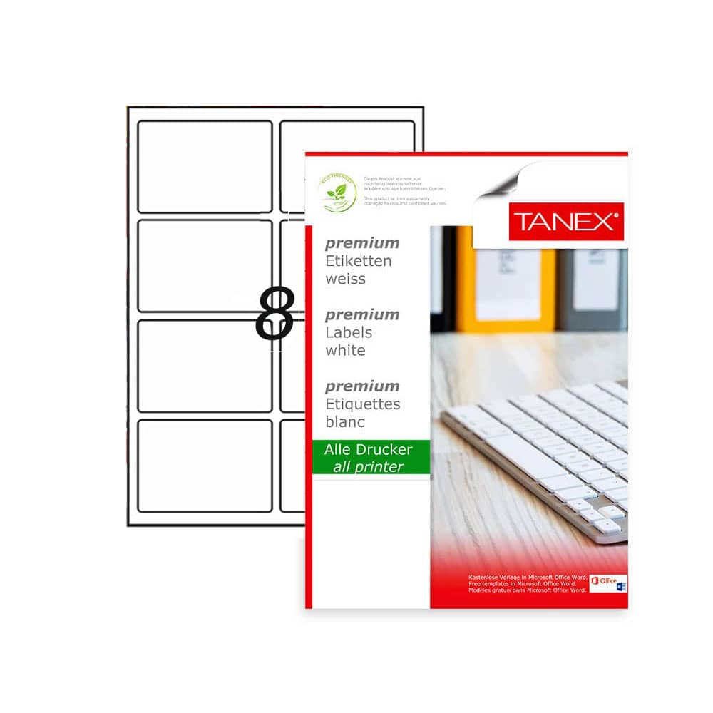 Tanex Laser Etiket 95,5x65,5 mm TW-2308