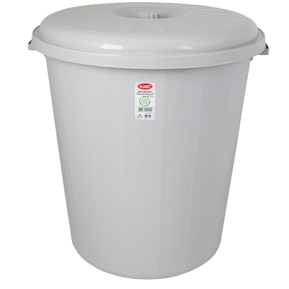 Çöp Kovası Jumbo Gri Kapaklı