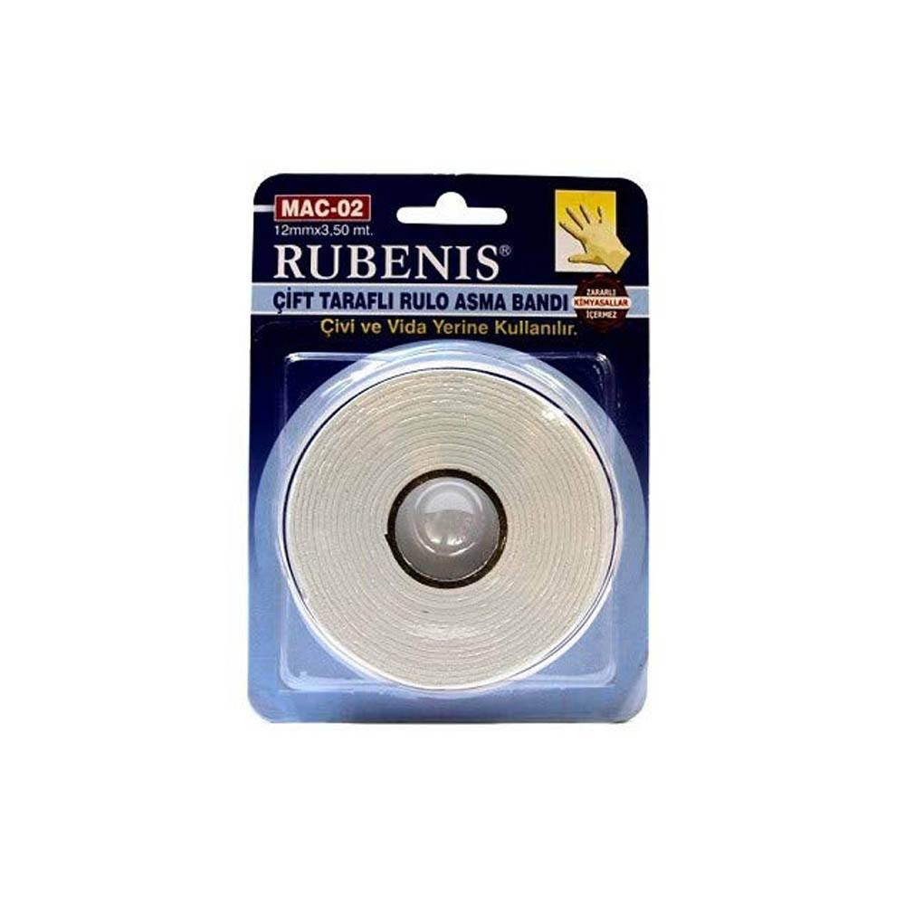 Rubenis Taşıma Bandı Çift Taraflı 12 mm x 3.50 mt