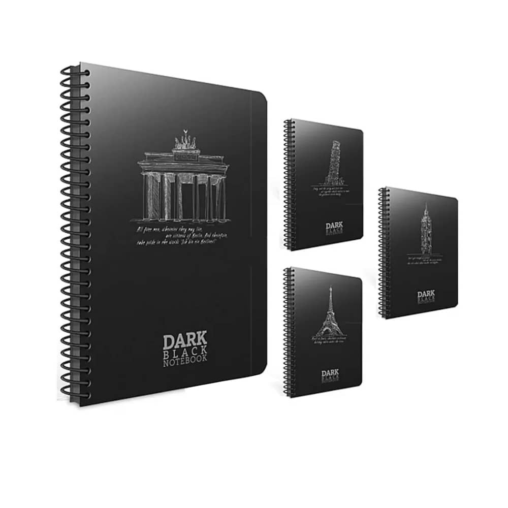 Gıpta Defter Dark Spiralli Sert Pp Kapak 17x24 50 Yaprak Çizgisiz