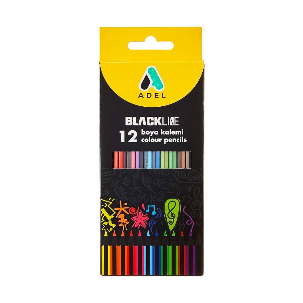 Adel Kuru Boya Kalemi Blackline Tam Boy 12'li