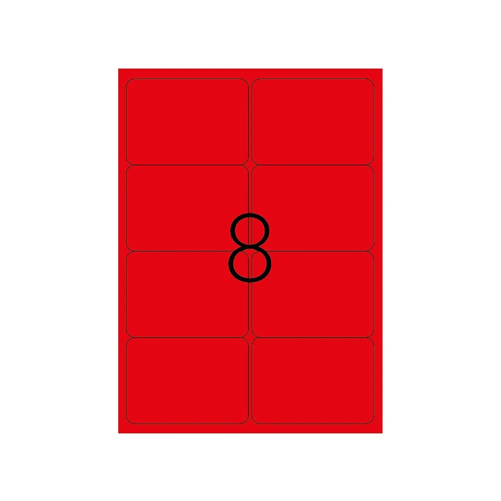 Tanex Laser Etiket 99,1x67,7 mm Fosforlu Kırmızı (Dikkat Ediniz) Tw-2008 x