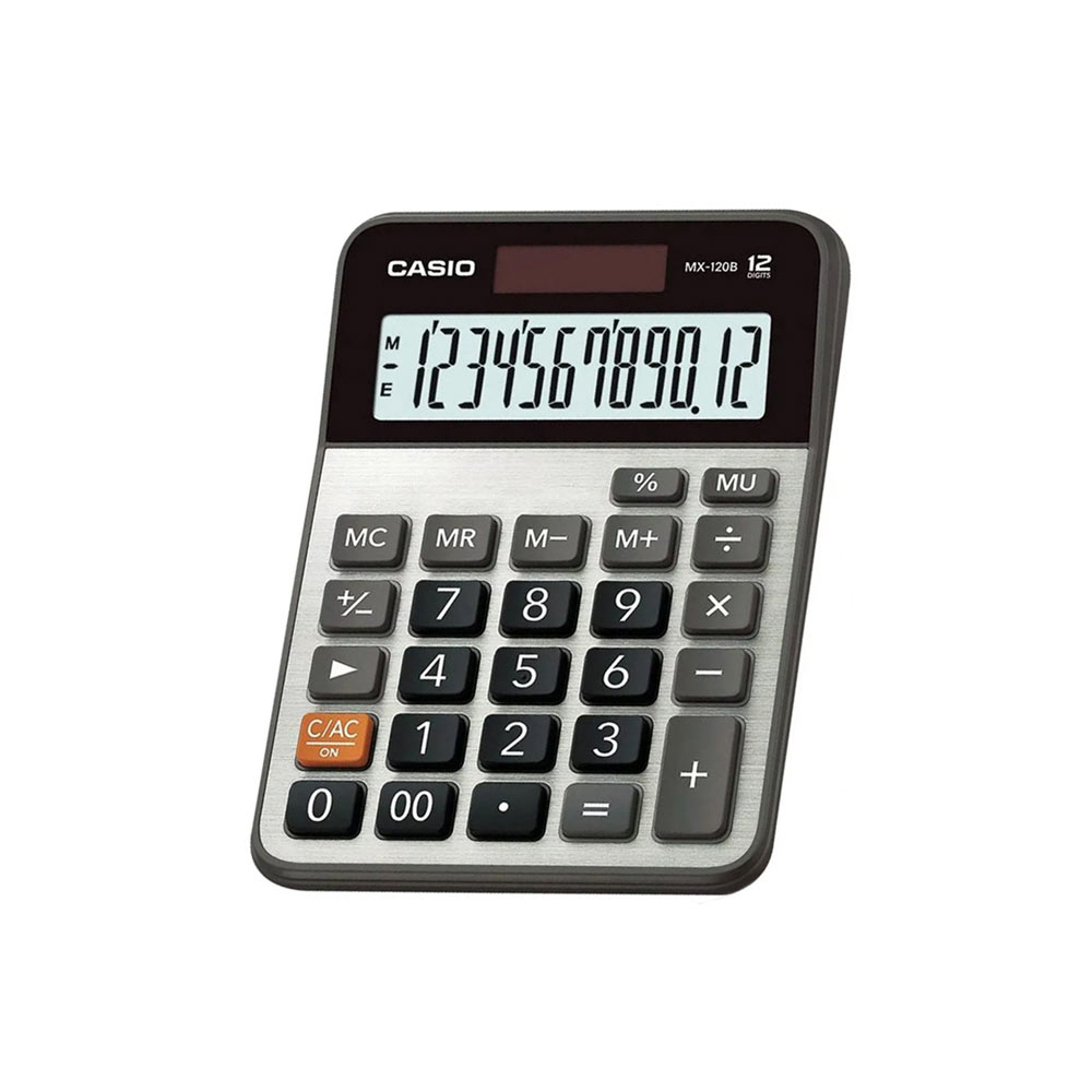 Casio Hesap Makinesi 12 Hane Pilli + Güneş Enerjili MX120S