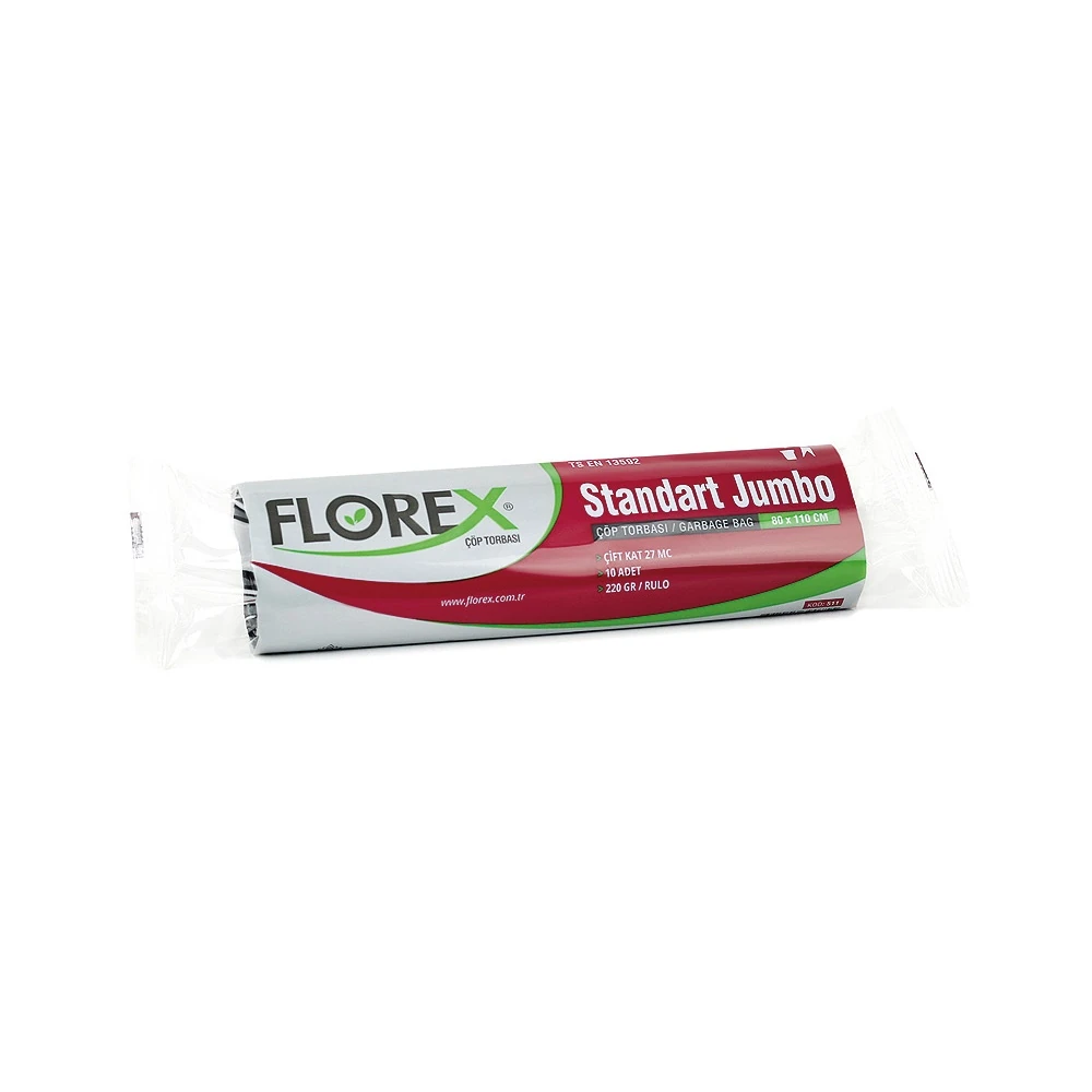 Florex Çöp Poşeti Standart Jumbo Boy 80x110 cm 10'lu Mavi  200 Gr 27 mic