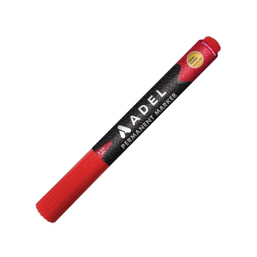 Adel Permanent Markör 2019 Yuvarlak Uç Kırmızı