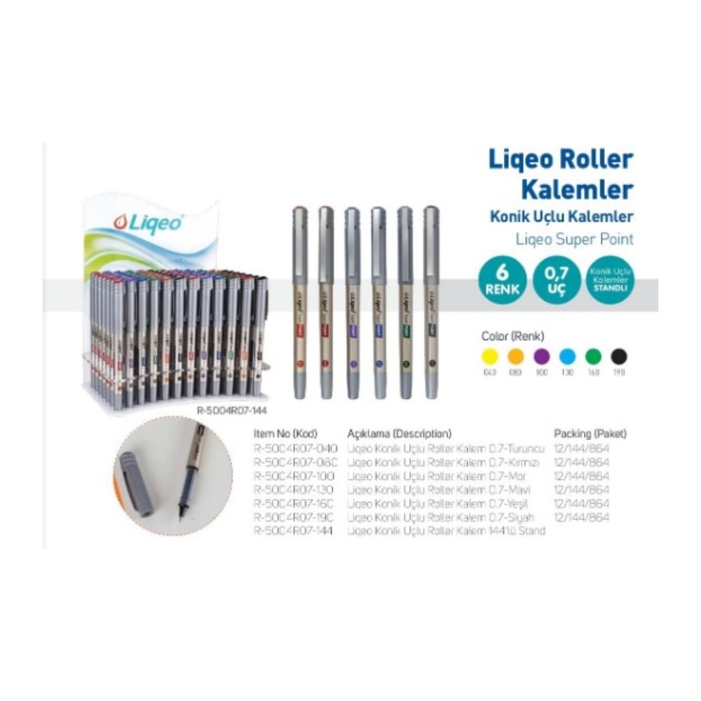 Liqeo Roller Kalem 0.7 mm 144'lü