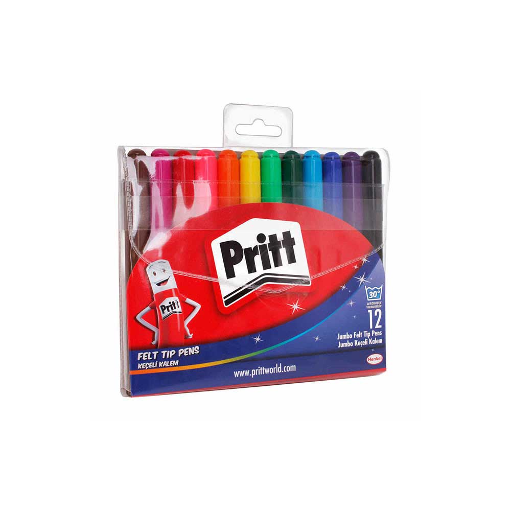 Pritt Keçeli Boya Kalemi Jumbo Yuvarlak Uç 12'li