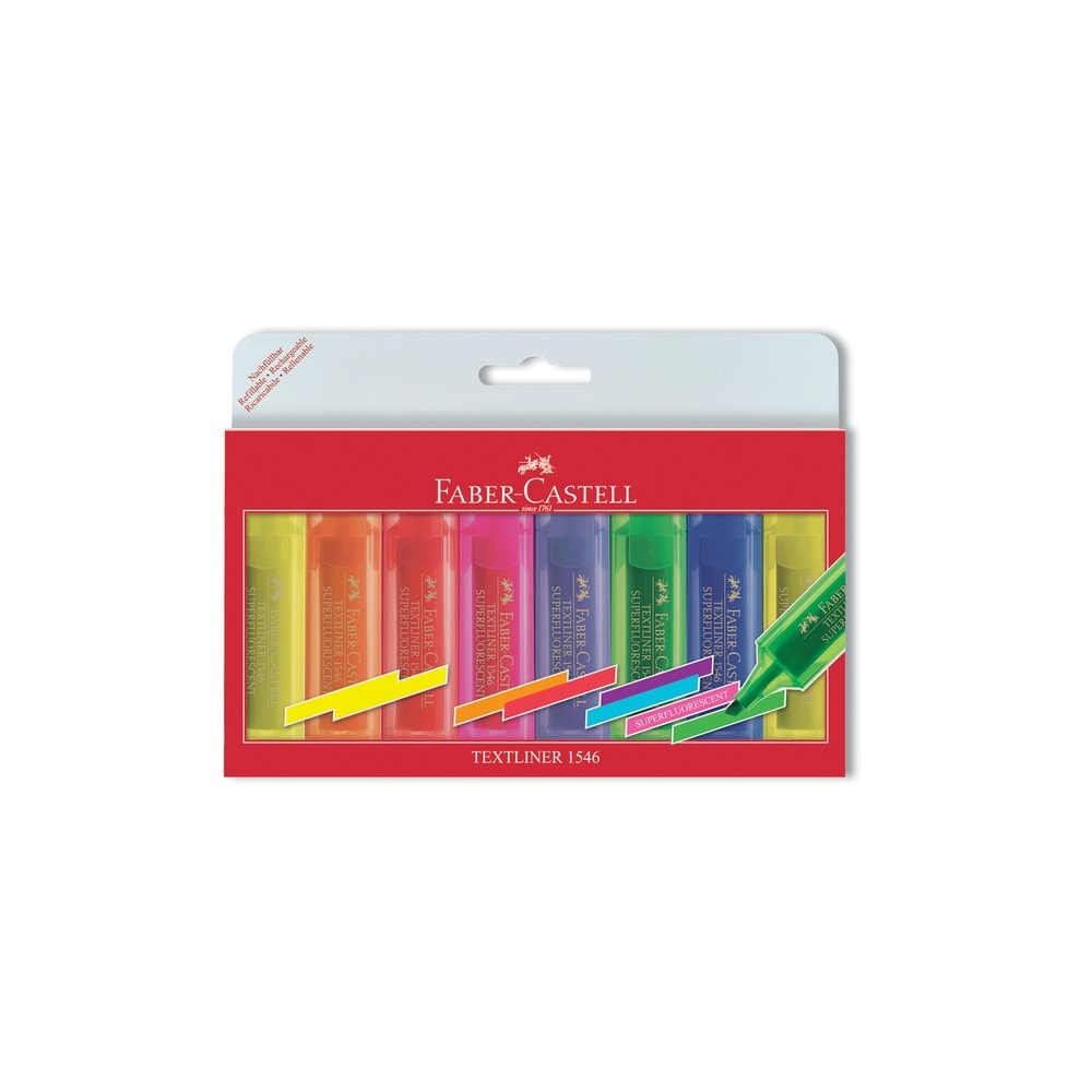 Faber-Castell Fosforlu Kalem Şeffaf Gövde 6+2 Poşetli