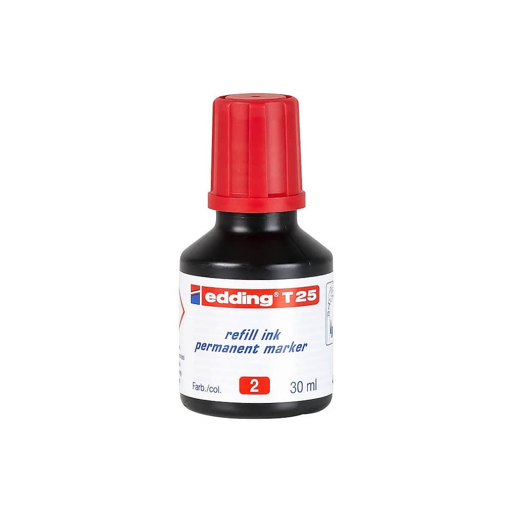 Edding Permanent Markör Yedek Mürekkep 25 ml Kırmızı