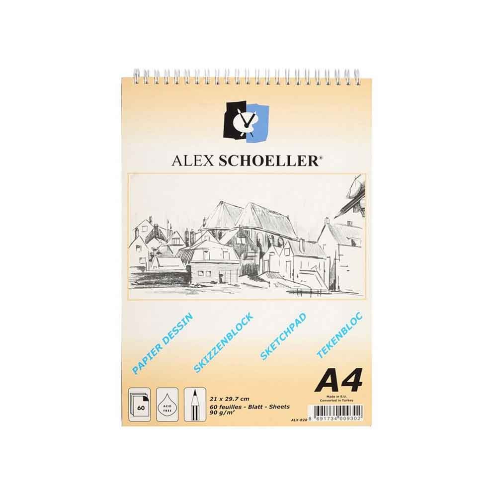 Alex Schoeller Spiralli Eskiz Blok Dik A4 90 gr 60 Yaprak