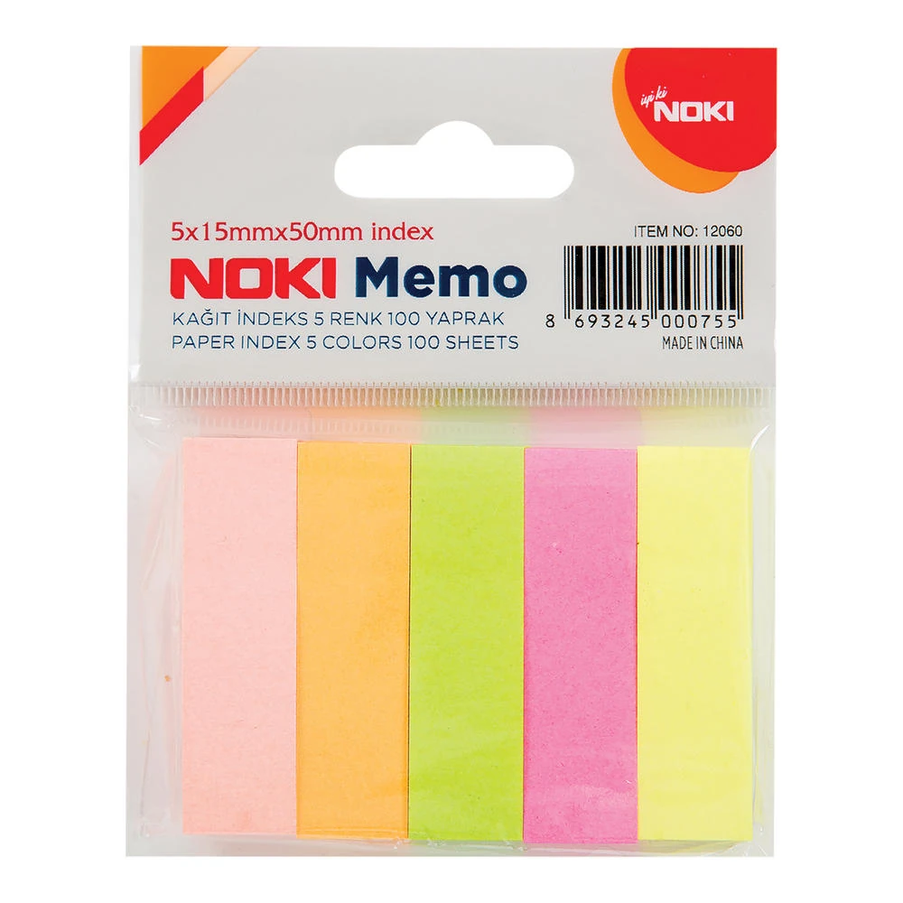 Noki Index Kağıt 15x50 mm 100 Yaprak 5 Renk