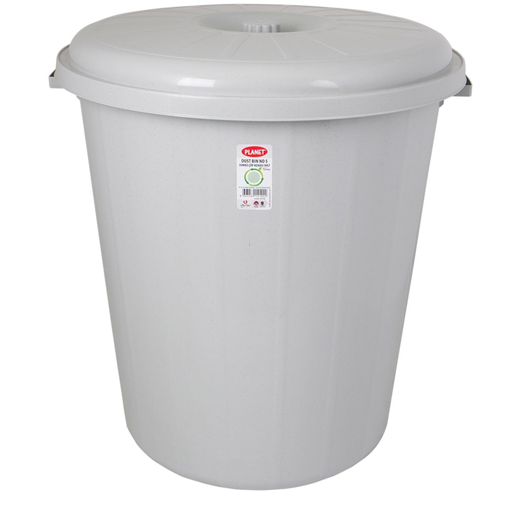 Çöp Kovası Jumbo Gri Kapaklı