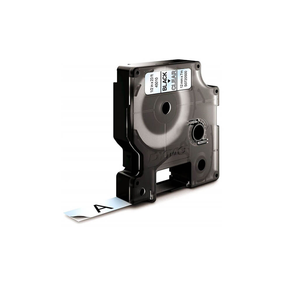Dymo Şerit D1 12 mm x 7 m Şeffaf Siyah 45010