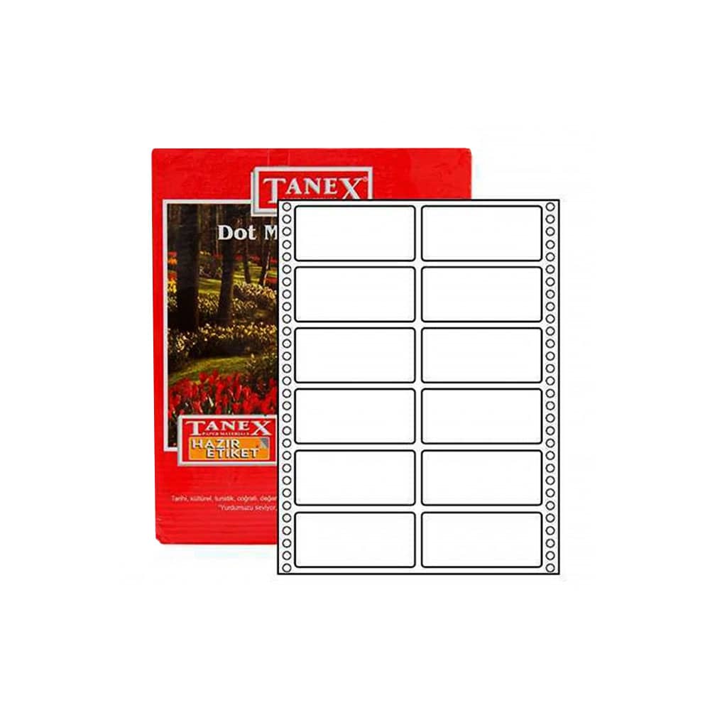 Tanex Bilgisayar Etiketi 35x77 mm 1500'lü