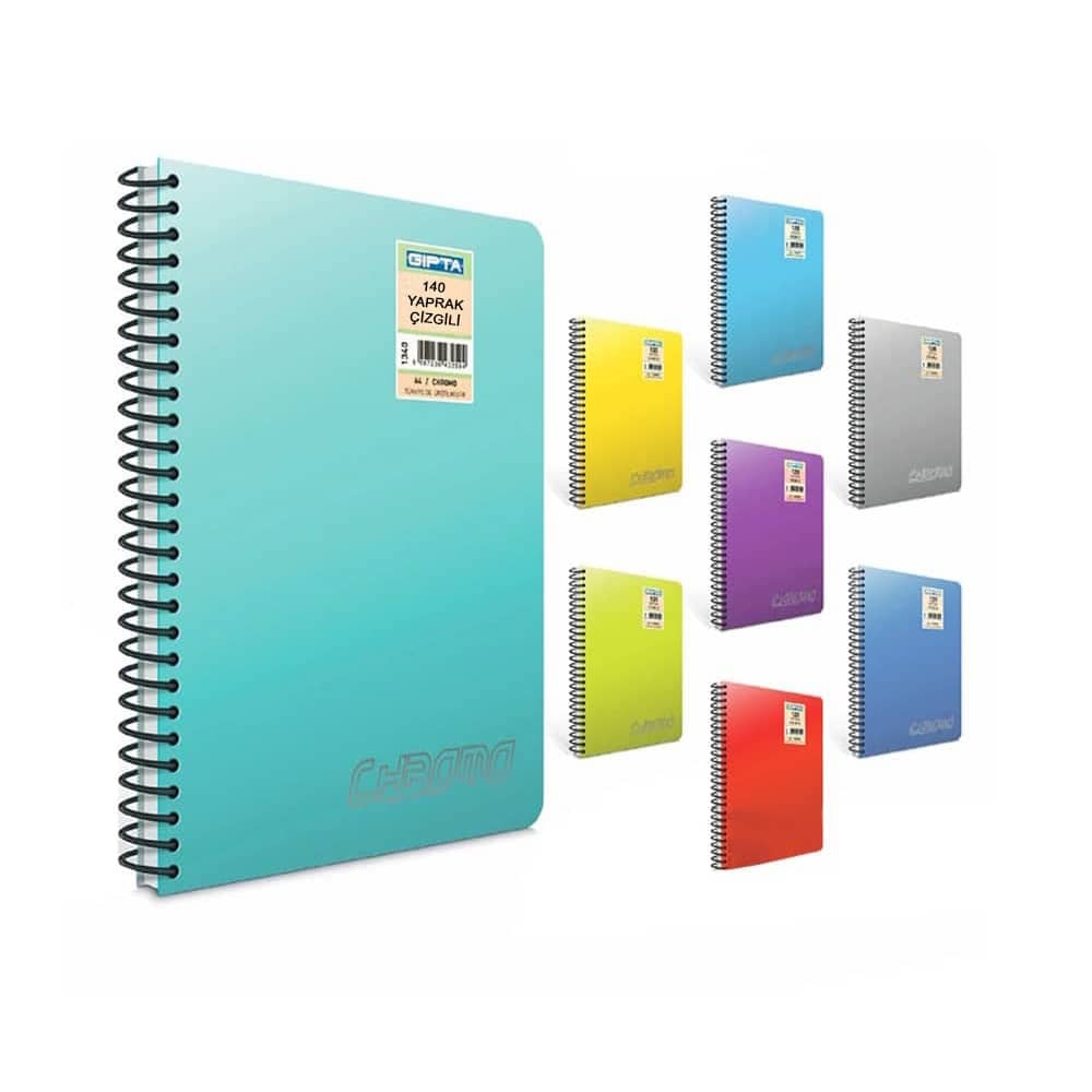 Gıpta Defter Chromo Double Metal Spiralli A4 140 Yaprak Çizgili