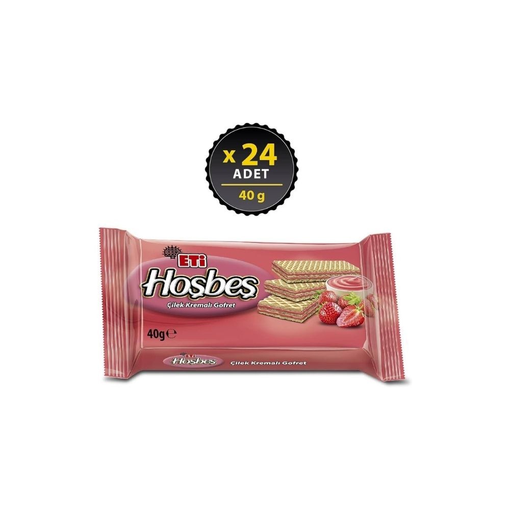 Eti Hoşbeş Çilekli Gofret 40 gr 24'lü