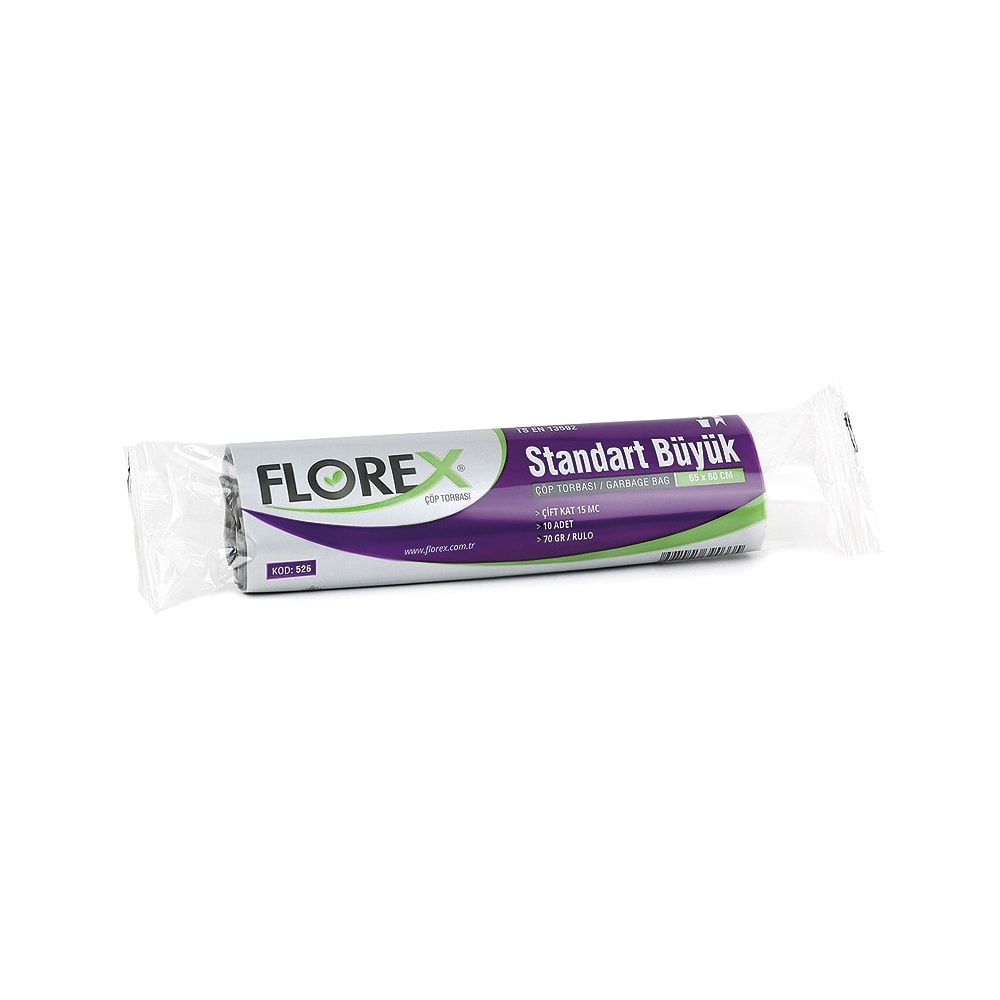 Florex Çöp Poşeti Standart Büyük Boy 65x80 cm 10'lu Mavi