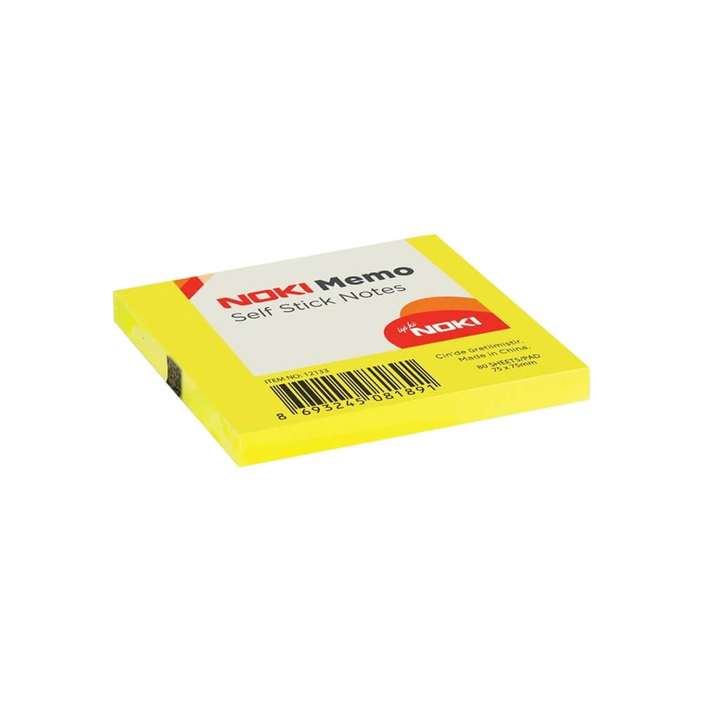 Noki Yapışkanlı Not Kağıdı 75x75 mm 80 Yaprak Limon Sarı