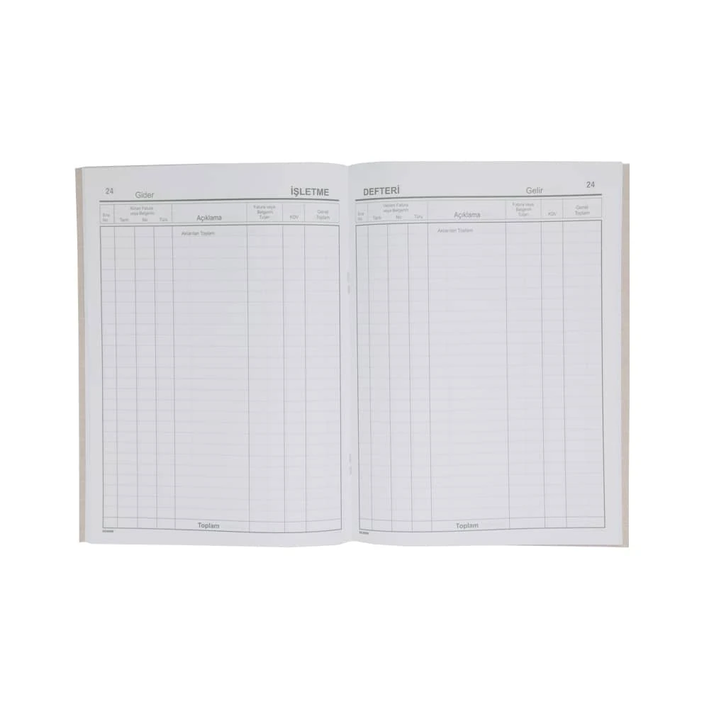Dilman İşletme Defteri Gelir Gider Karton Kapak 48 Yaprak