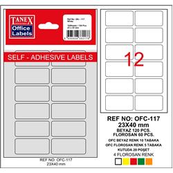 Tanex Ofis Etiketi 23x40 mm Kod OFC-117 Floresan Turuncu