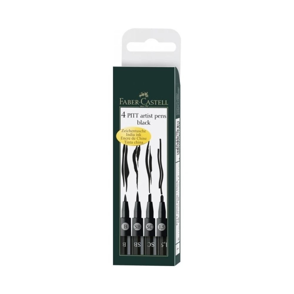 Faber-Castell Pitt Artist Pen 4'lü Siyah