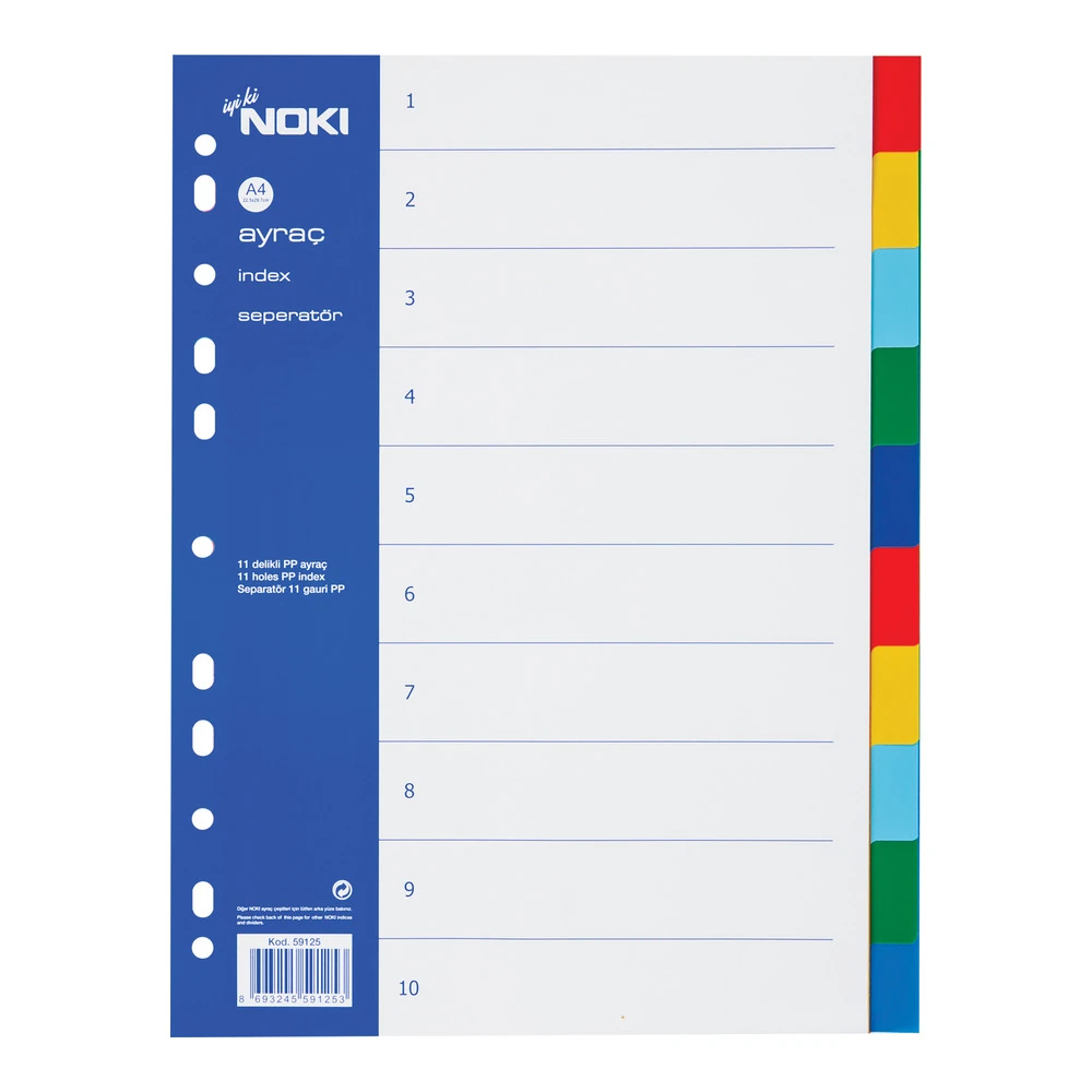Noki Seperatör A4 10 Renk