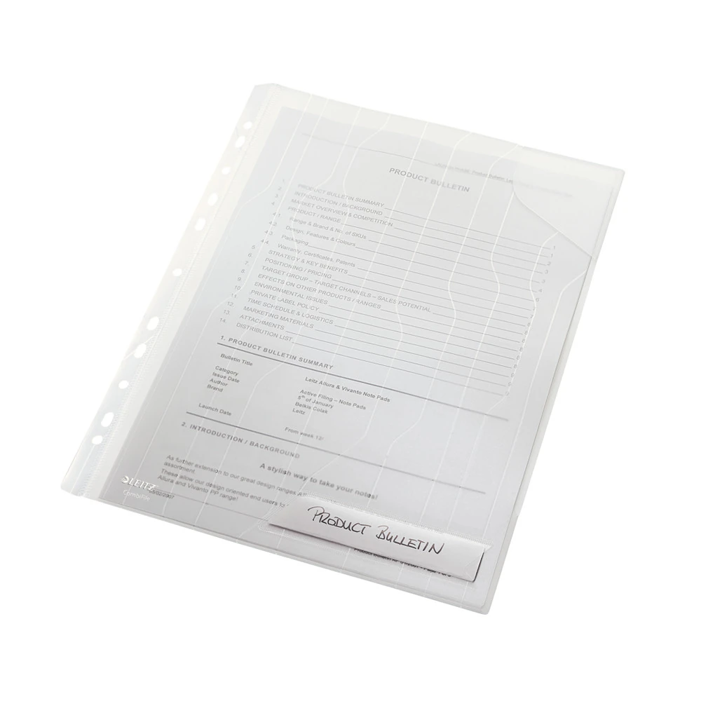 Leitz Delikli Poşet Dosya Combifile 5'li Şeffaf