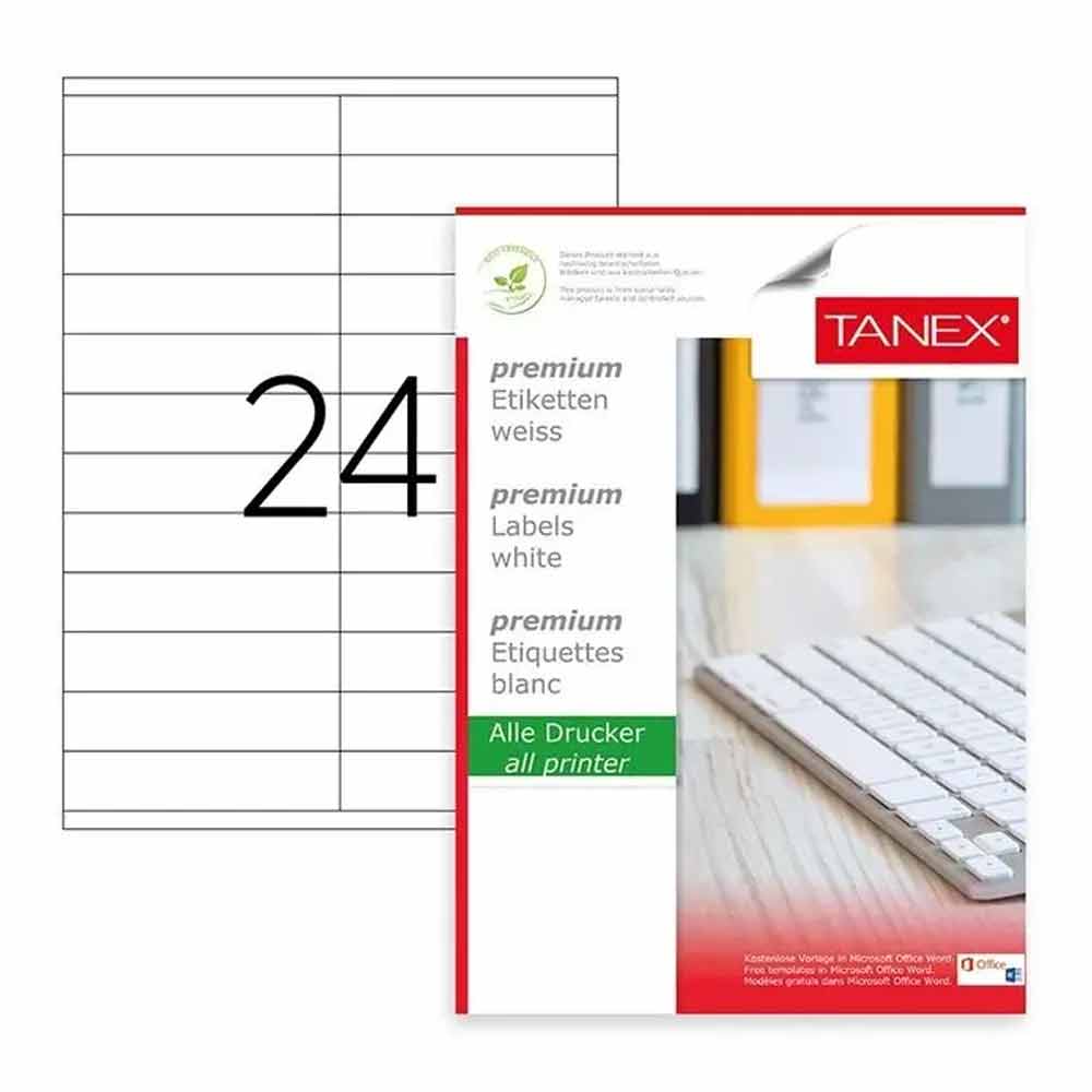 Tanex Laser Etiket 105x23 mm TW-2224