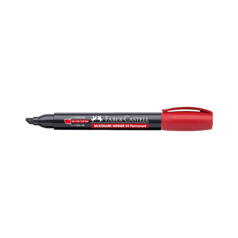 Faber-Castell Permanent Markör 54 Kesik Uç Kırmızı