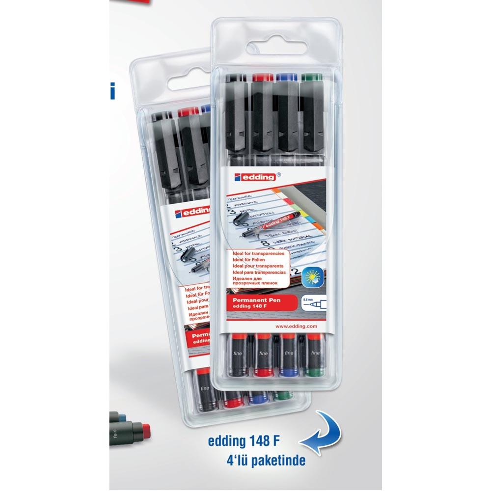 Edding Asetat Kalemi Silgili Yuvarlak Uç 0.6 mm 4'li